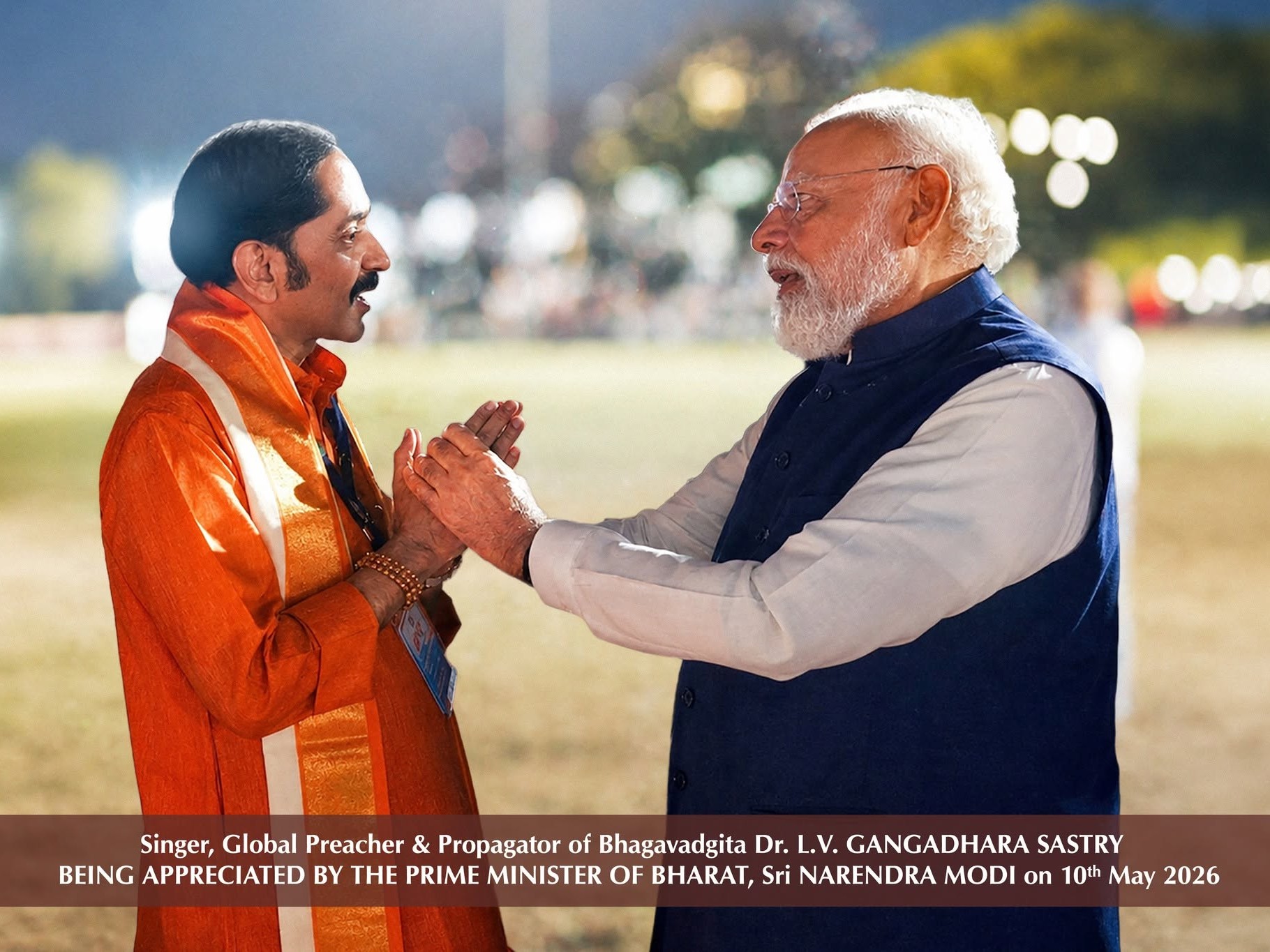 Dr. L.V. Gangadhara Sastry Bids Farewell to Prime Minister Narendra Modi at Hyderabad image 1